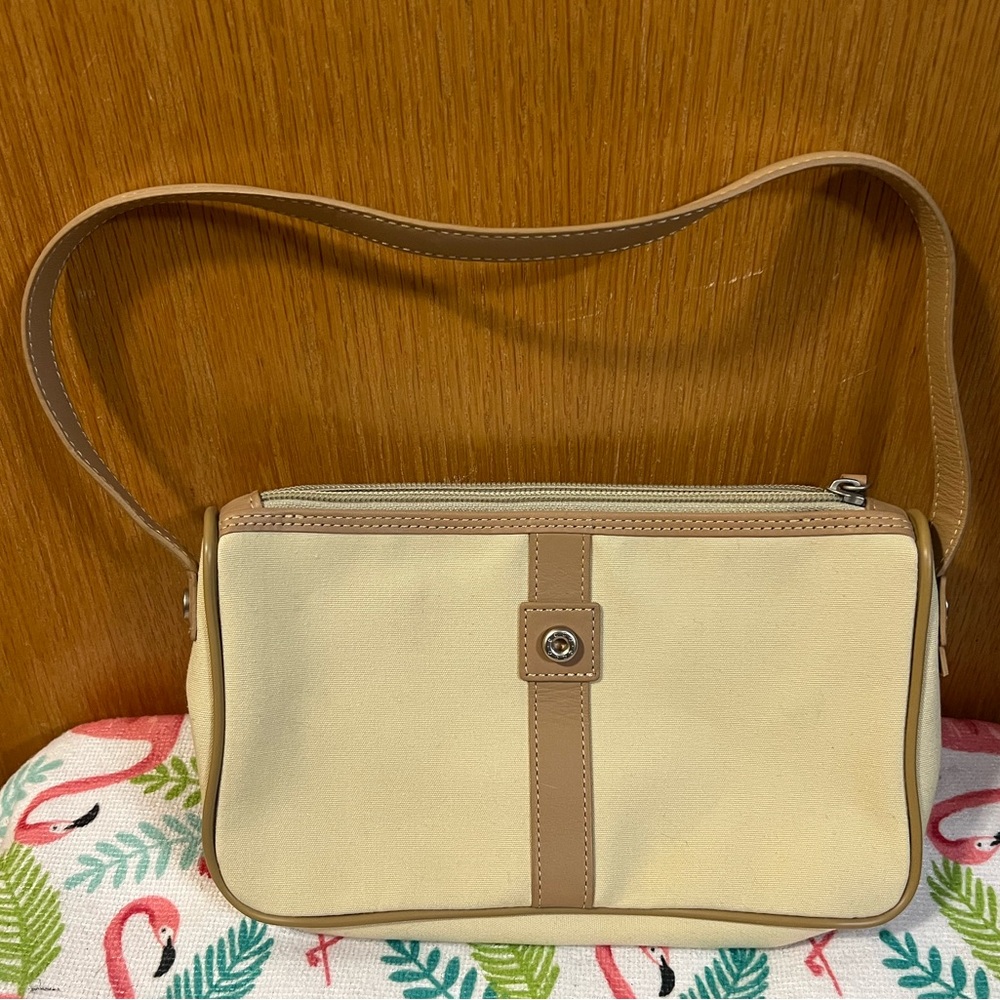 Ecco Small Stylish Cream and Tan Shoulder Bag